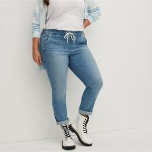 TORRID Drawstring Stretch High Rise Ankle Pull On Jeans Plus Size 4X Light Wash